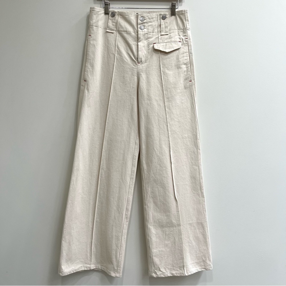Isabel Marant Pants Creamy White (Ecru) Dilemony Denim Trousers 38 U.S Size 6 - Picture 4 of 16